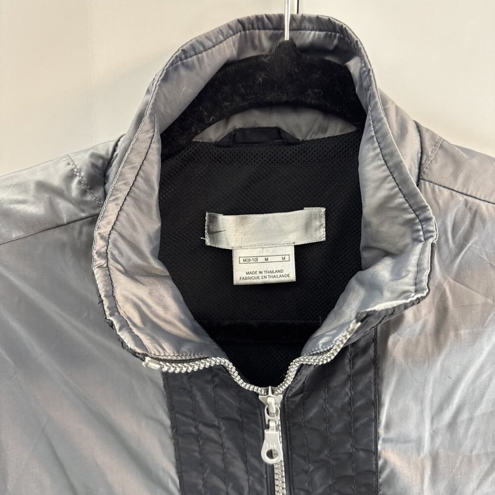 Vintage Y2K Nike Jacket Size Women’s Medium Cinch Waist Pockets Gray Black - Picture 6 of 12